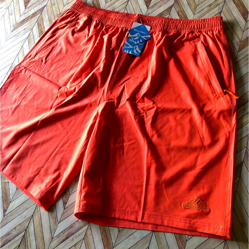 Magcomsen Mens Outdoorsport Performance Shorts Size 40. Orange NWT